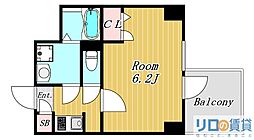 S-RESIDENCE新大阪Rish 1Kの間取図画像