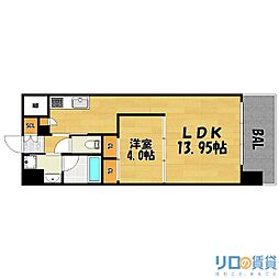 プレジオ新大阪EURO 1LDKの間取図画像