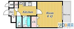 プレサンス新大阪クレスタ ワンルームの間取図画像