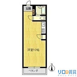 エバーグリーン新大阪 ワンルームの間取図画像
