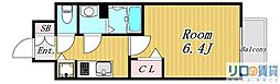 メインステージ新大阪 1Kの間取図画像