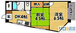 第2マンション北 2DKの間取図画像