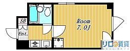 ミフネセントラルベア新大阪 1Kの間取図画像