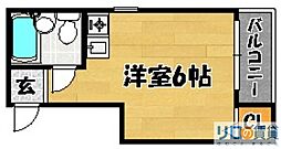 JP豊里レジデンス ワンルームの間取図画像
