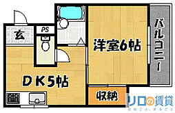 豊里松茂マンション 1DKの間取図画像