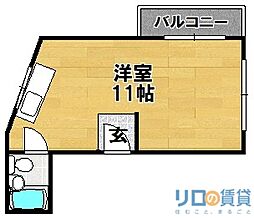 山田マンション ワンルームの間取図画像