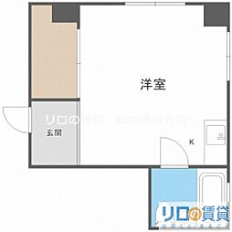 第二常盤館 ワンルームの間取図画像