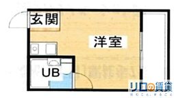 新大阪ロイヤルハイツ ワンルームの間取図画像