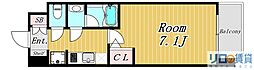 スプランディッド新大阪5 1Kの間取図画像