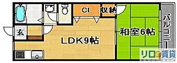 メゾン豊里 1LDKの間取図画像