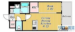 Luxe新大阪VI 1LDKの間取図画像