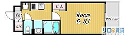 Luxe新大阪VI 1Kの間取図画像