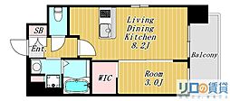 Luxe新大阪VI 1LDKの間取図画像
