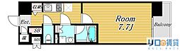 グレンパーク新大阪2 1Kの間取図画像