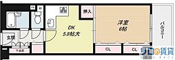 ファミールハイツ北大阪5号棟弐番館 1DKの間取図画像
