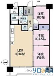 プライムハイツ新大阪 3LDKの間取図画像