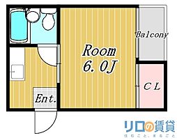 セントラルハイツ 1Kの間取図画像