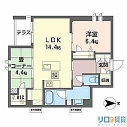 メゾンオリーブ 2LDKの間取図画像