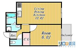 JMRレジデンス新大阪 1LDKの間取図画像