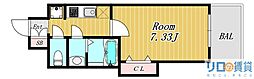 Luxe新大阪SOUTH 1Kの間取図画像