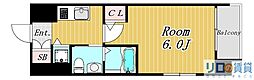 エスリード新大阪NORTH 1Kの間取図画像