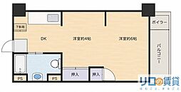新大阪第一ダイヤモンドマンション 1Kの間取図画像