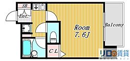 プレサンス新大阪 1Kの間取図画像