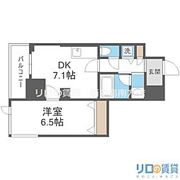 オルサス新大阪 1DKの間取図画像