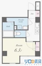 グランパシフィック木川東 1Kの間取図画像