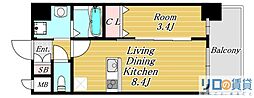 プレサンス新大阪ジェイズ 1LDKの間取図画像