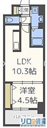 グランルクレ新大阪 1LDKの間取図画像