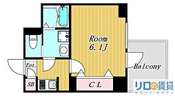 S-RESIDENCE新大阪Rish 1Kの間取図画像