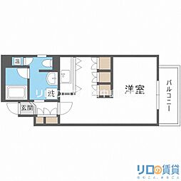 ベリー・モンテ新大阪 1Kの間取図画像