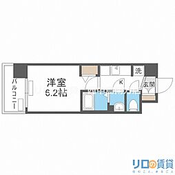 プレサンス大阪三国ネオス 1Kの間取図画像