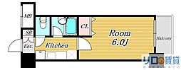 ローズコーポ新大阪9 1Kの間取図画像