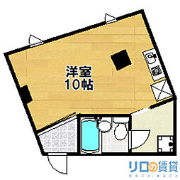 リーベ淡路ビル ワンルームの間取図画像