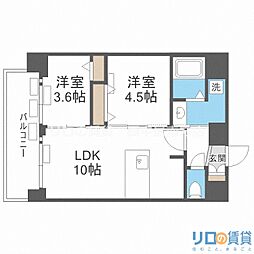 プレサンス東三国エンブレイス 2LDKの間取図画像