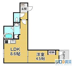 さくらキューブ 1LDKの間取図画像
