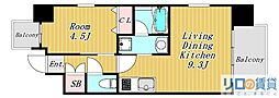 レオングラン新大阪レジデンス 1LDKの間取図画像