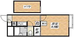 ビコロール東住吉 1階1Kの間取り