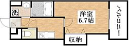 Ｌｕｘｅ田辺 5階1Kの間取り