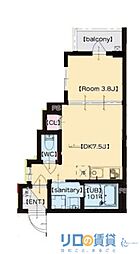 F Normalis SEAM 1階1DKの間取り