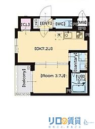 F Normalis SEAM 2階1DKの間取り