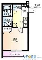 フジパレス桑津V番館 3階1Kの間取り