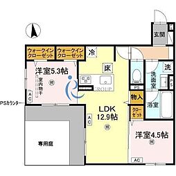 大阪市平野区平野南2丁目アパート 2LDKの間取図画像
