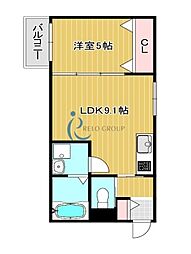 セレニティ加美南B棟 1LDKの間取図画像