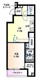 フジパレス加美東II番館 1LDKの間取図画像