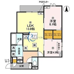 (仮称)D-ROOM平野区加美東5丁目PJ 2LDKの間取図画像