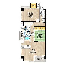 シャーメゾン白鷺 2LDKの間取図画像