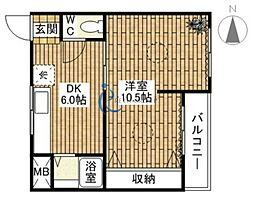 マンションル・エーテ20 1DKの間取図画像